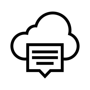 Bulut hesaplama simgesi. Tasarım biçimi beyaz arkaplanda izole edildi