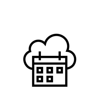 Bulut hesaplama simgesi. Tasarım biçimi beyaz arkaplanda izole edildi