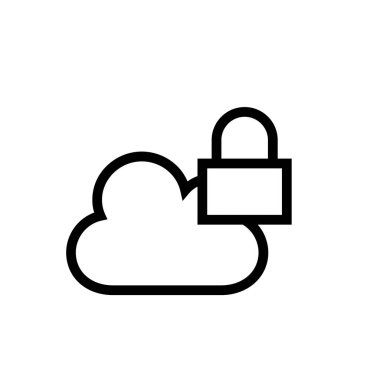 Bulut hesaplama simgesi. Tasarım biçimi beyaz arkaplanda izole edildi