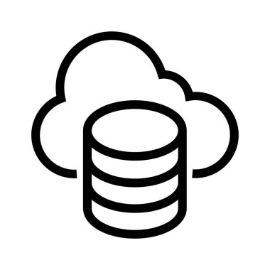 Bulut hesaplama simgesi. Tasarım biçimi beyaz arkaplanda izole edildi