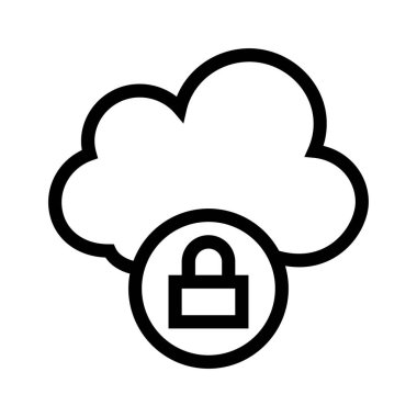 Bulut hesaplama simgesi. Tasarım biçimi beyaz arkaplanda izole edildi