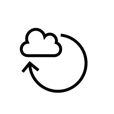 Bulut hesaplama simgesi. Tasarım biçimi beyaz arkaplanda izole edildi