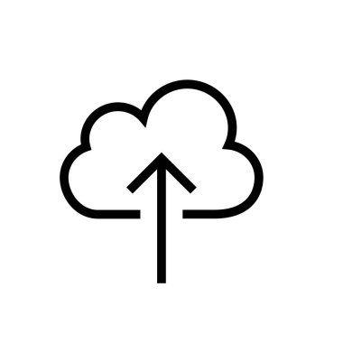 Bulut hesaplama simgesi. Tasarım biçimi beyaz arkaplanda izole edildi