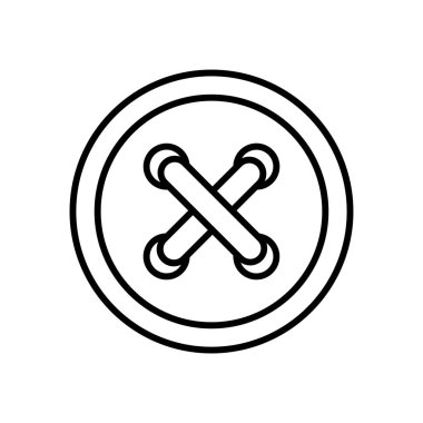 Kumaş düğme simgesi. Tasarım biçimi beyaz arkaplanda izole edildi