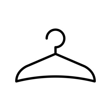 Elbise askısı ikonu. Tasarım biçimi beyaz arkaplanda izole edildi