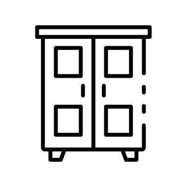 Dolap ikonu. Tasarım biçimi beyaz arkaplanda izole edildi