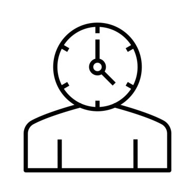 Saat simgesi. Tasarım biçimi beyaz arkaplanda izole edildi