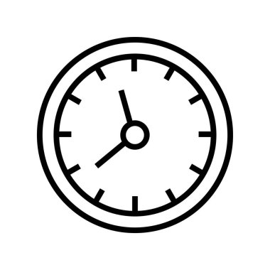 Saat simgesi. Tasarım biçimi beyaz arkaplanda izole edildi