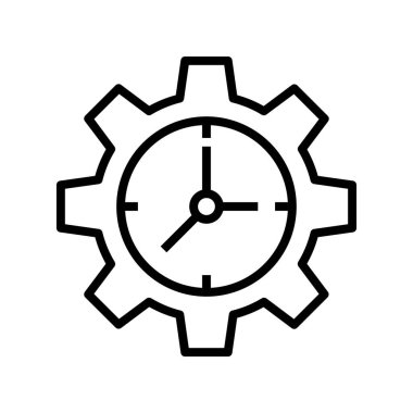 Saat simgesi. Tasarım biçimi beyaz arkaplanda izole edildi