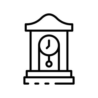 Saat simgesi. Tasarım biçimi beyaz arkaplanda izole edildi