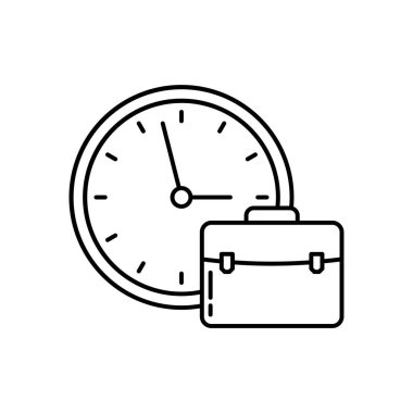 Saat simgesi. Tasarım biçimi beyaz arkaplanda izole edildi