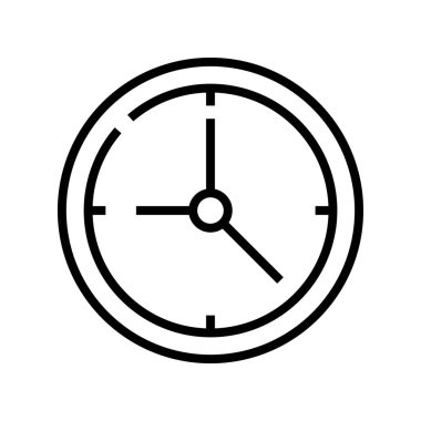 Saat simgesi. Tasarım biçimi beyaz arkaplanda izole edildi