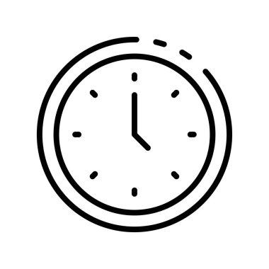 Saat simgesi. Tasarım biçimi beyaz arkaplanda izole edildi