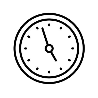 Saat simgesi. Tasarım biçimi beyaz arkaplanda izole edildi