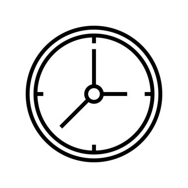 Saat simgesi. Tasarım biçimi beyaz arkaplanda izole edildi