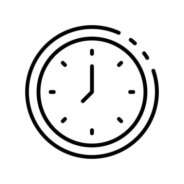 Saat simgesi. Tasarım biçimi beyaz arkaplanda izole edildi