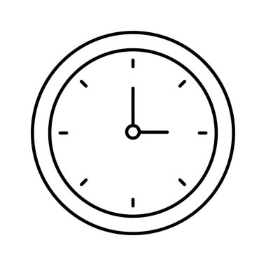 Saat simgesi. Tasarım biçimi beyaz arkaplanda izole edildi
