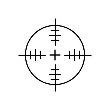 Dairesel hedef simgesi. Tasarım biçimi beyaz arkaplanda izole edildi