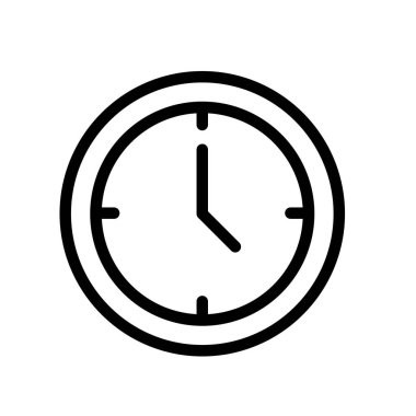 Dairesel saat simgesi. Tasarım biçimi beyaz arkaplanda izole edildi