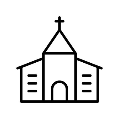 Kilise ikonu. Tasarım biçimi beyaz arkaplanda izole edildi