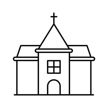 Kilise ikonu. Tasarım biçimi beyaz arkaplanda izole edildi