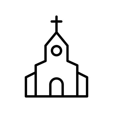 Kilise ikonu. Tasarım biçimi beyaz arkaplanda izole edildi