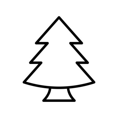 Noel ağacı ikonu. Tasarım biçimi beyaz arkaplanda izole edildi