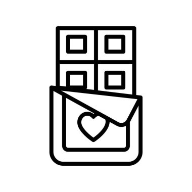 Çikolata ikonu. Tasarım biçimi beyaz arkaplanda izole edildi