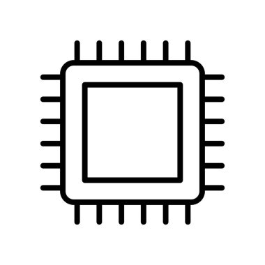 Çip seti simgesi. Tasarım biçimi beyaz arkaplanda izole edildi