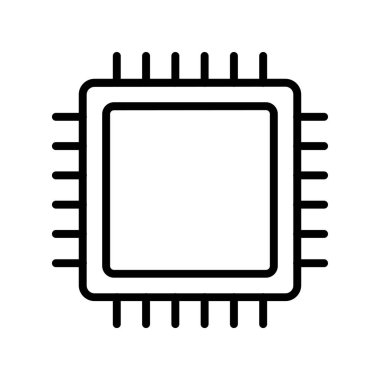 çip simgesi. Tasarım biçimi beyaz arkaplanda izole edildi