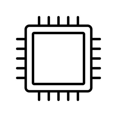 çip simgesi. Tasarım biçimi beyaz arkaplanda izole edildi