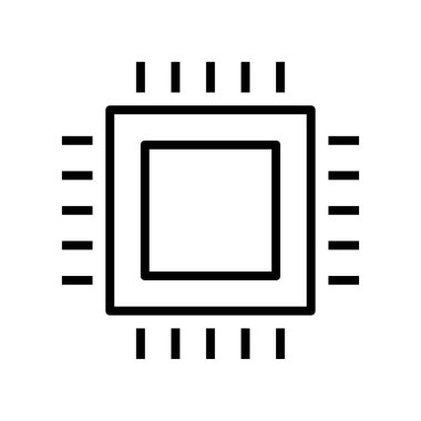 çip simgesi. Tasarım biçimi beyaz arkaplanda izole edildi