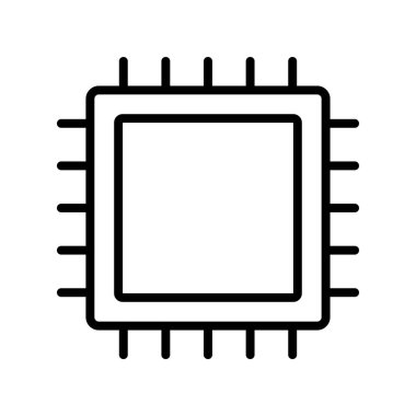 çip simgesi. Tasarım biçimi beyaz arkaplanda izole edildi