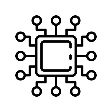 çip simgesi. Tasarım biçimi beyaz arkaplanda izole edildi