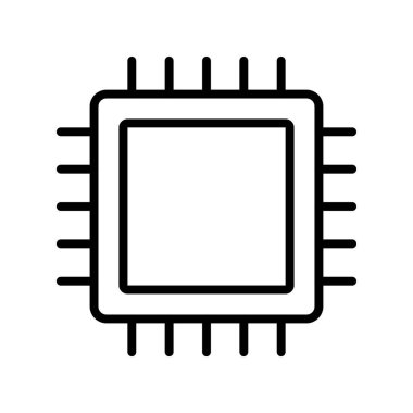çip simgesi. Tasarım biçimi beyaz arkaplanda izole edildi
