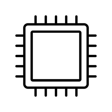 çip simgesi. Tasarım biçimi beyaz arkaplanda izole edildi