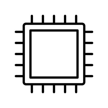 çip simgesi. Tasarım biçimi beyaz arkaplanda izole edildi