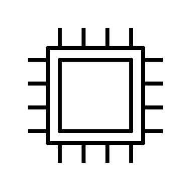 çip simgesi. Tasarım biçimi beyaz arkaplanda izole edildi