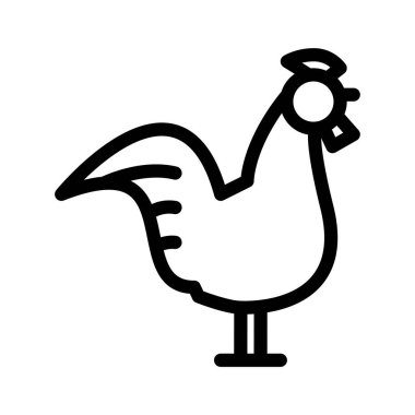 Tavuk ikonu. Tasarım biçimi beyaz arkaplanda izole edildi