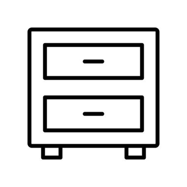 Çekmece simgesi. Tasarım biçimi beyaz arkaplanda izole edildi