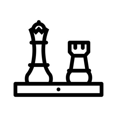 Satranç ikonu. Tasarım biçimi beyaz arkaplanda izole edildi