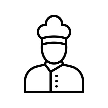 Şef ikonu. Tasarım biçimi beyaz arkaplanda izole edildi