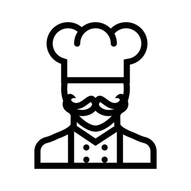 Şef ikonu. Tasarım biçimi beyaz arkaplanda izole edildi