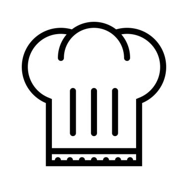 Şef şapka ikonu. Tasarım biçimi beyaz arkaplanda izole edildi