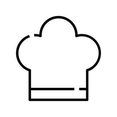 Şef şapka ikonu. Tasarım biçimi beyaz arkaplanda izole edildi