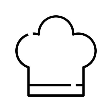 Şef şapka ikonu. Tasarım biçimi beyaz arkaplanda izole edildi