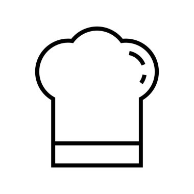 Şef şapka ikonu. Tasarım biçimi beyaz arkaplanda izole edildi