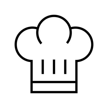 Şef şapka ikonu. Tasarım biçimi beyaz arkaplanda izole edildi