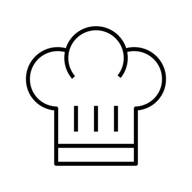 Şef şapka ikonu. Tasarım biçimi beyaz arkaplanda izole edildi