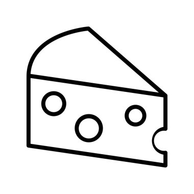 Peynir ikonu. Tasarım biçimi beyaz arkaplanda izole edildi